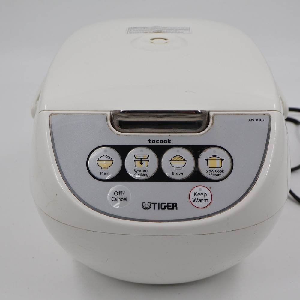 Tiger Rice Cooker Warmer JBV-A10U White 5.5 Cup Tacook Synchro-Cooking 672W